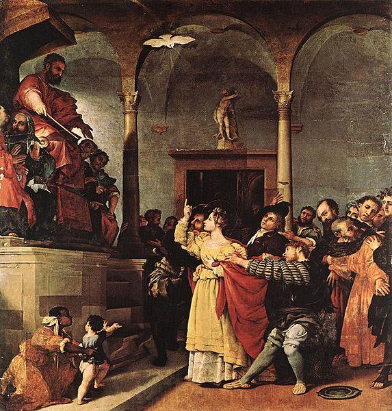 Lorenzo Lotto St Lucy before the Judge oil painting image